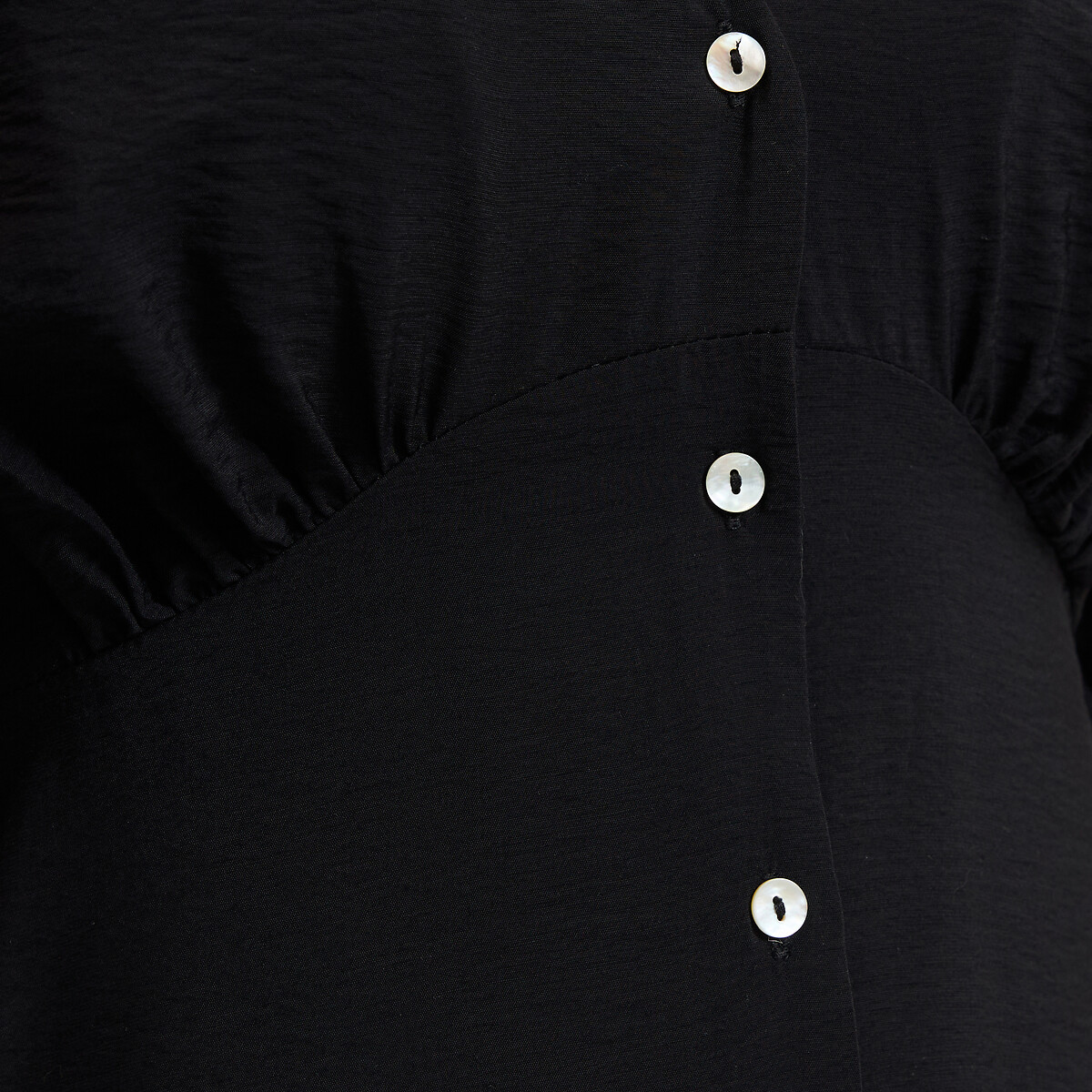 Robe longue, col V, manches coudes noir, LA REDOUTE COLLECTIONS