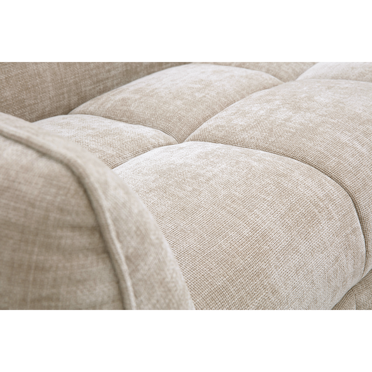 Canapé convertible design 3 places en tissu effet velours texturé taupe WONDER taupe, MILIBOO