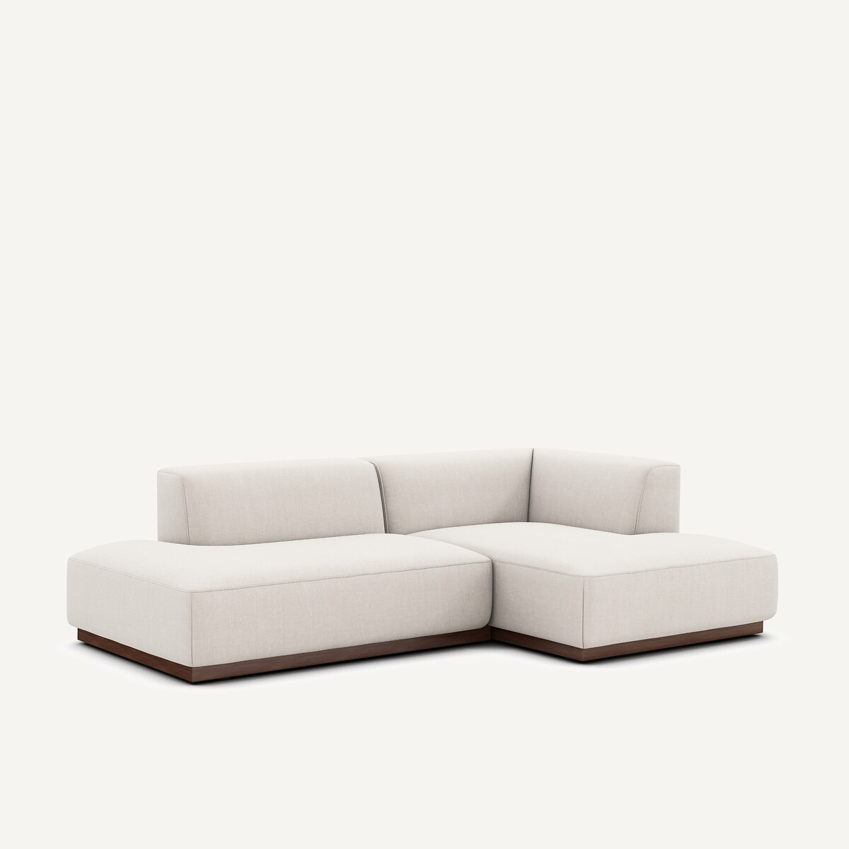 Canapé d'angle droit, en coton et lin, JACOPO beige, AM.PM