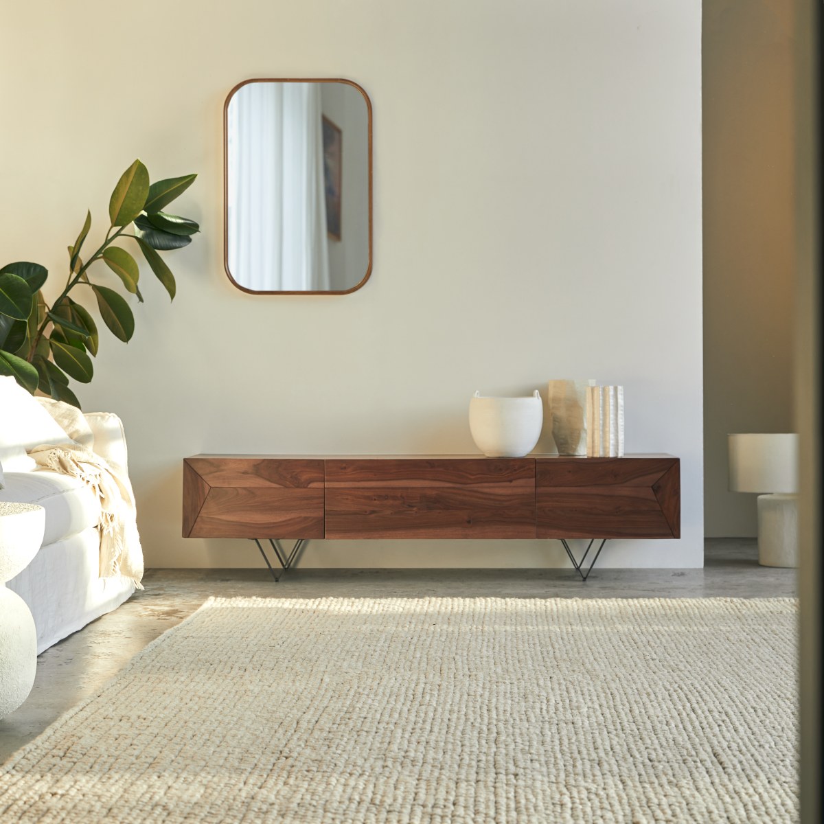 Meuble Hi-FI, TV en Palissandre massif, METRIC marron, TIKAMOON