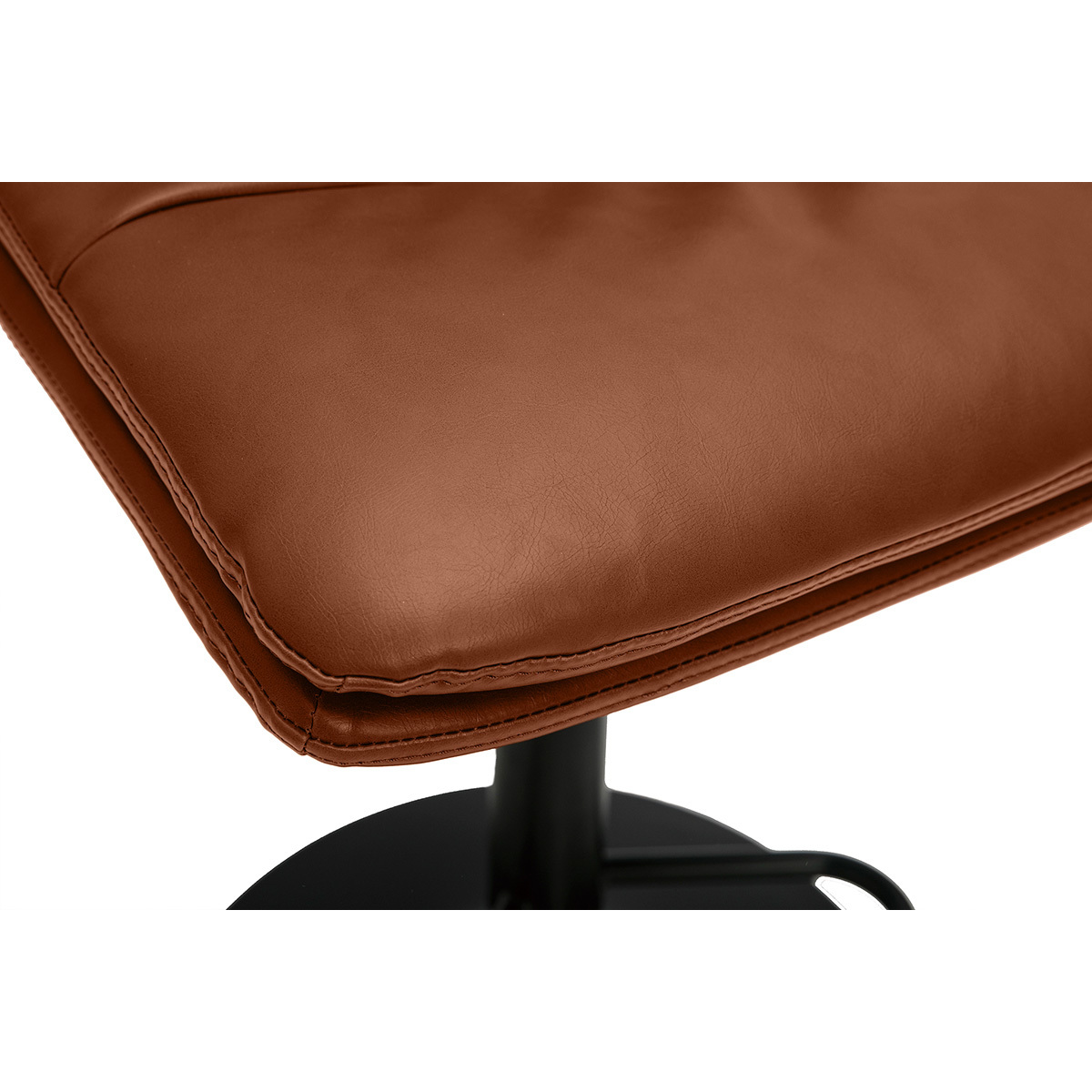 Tabourets de bar réglables marrons et métal noir (lot de 2) ZUCK marron, MILIBOO