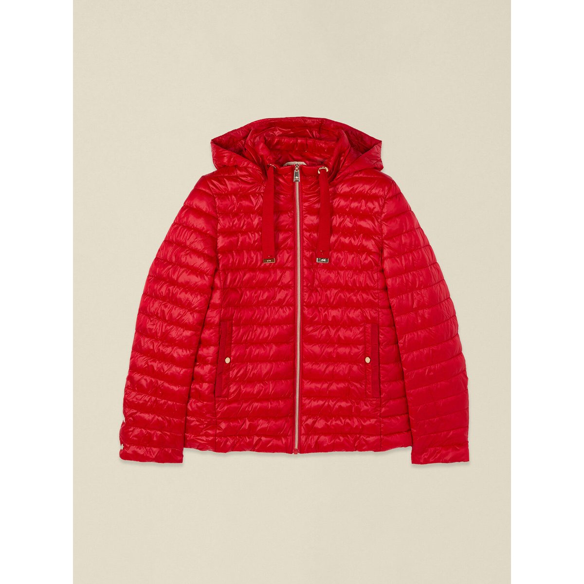 Veste matelassée légère à capuche rouge, OLTRE