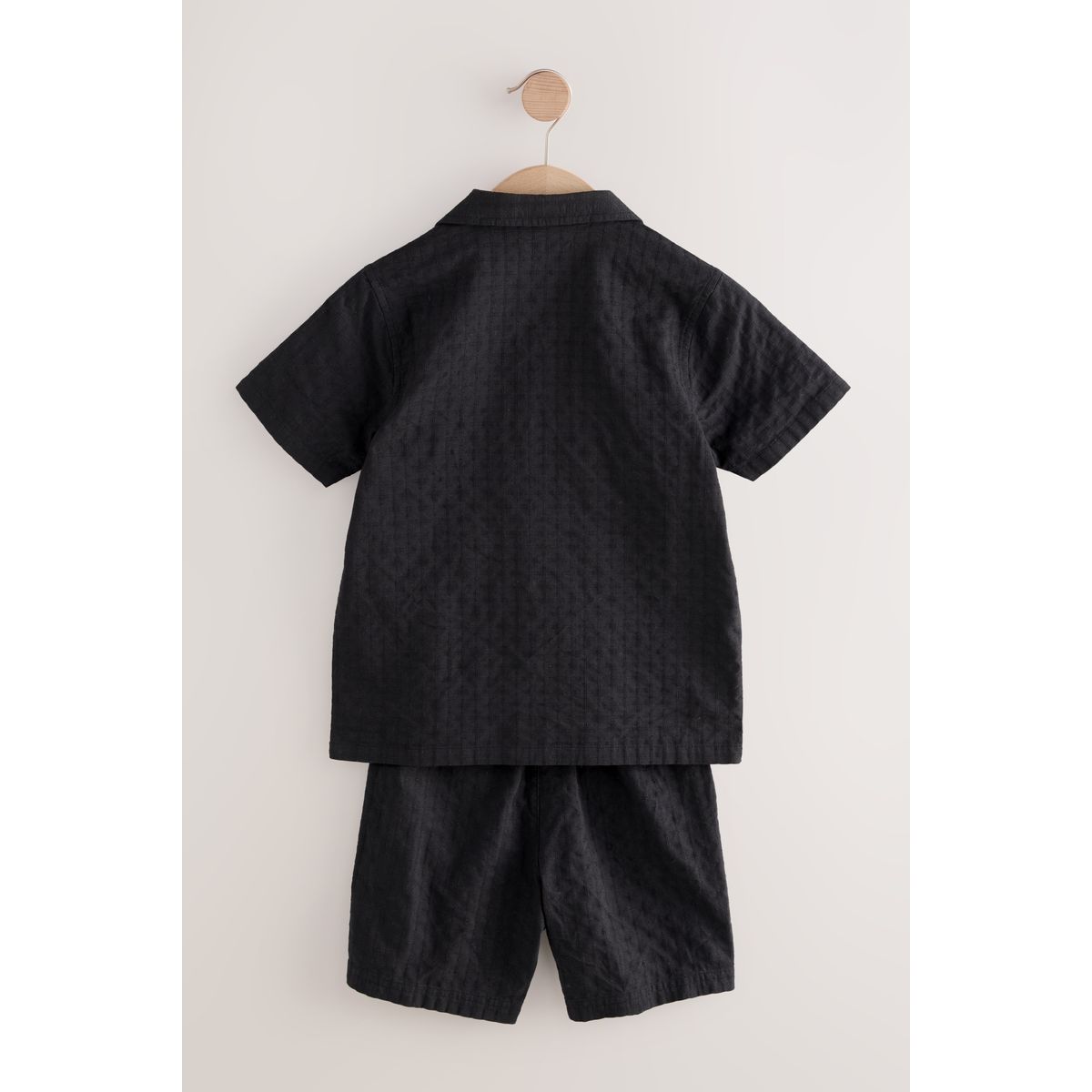 Ensemble chemise brodée short palmier noir, NEXT