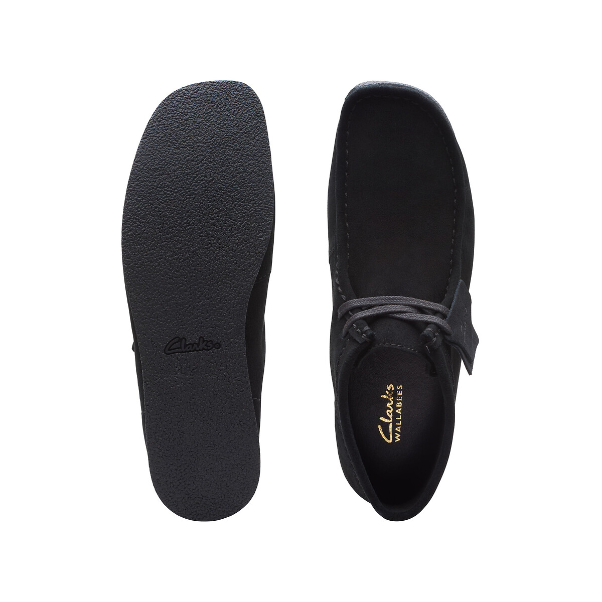Derbies Wallabee en cuir noir, CLARKS