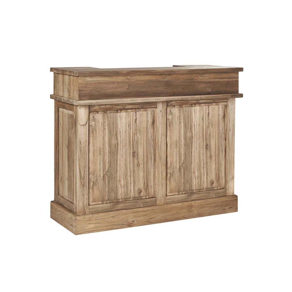 Bar en bois de teck recyclé 120 cm CARGO naturel, BERAH GETAH