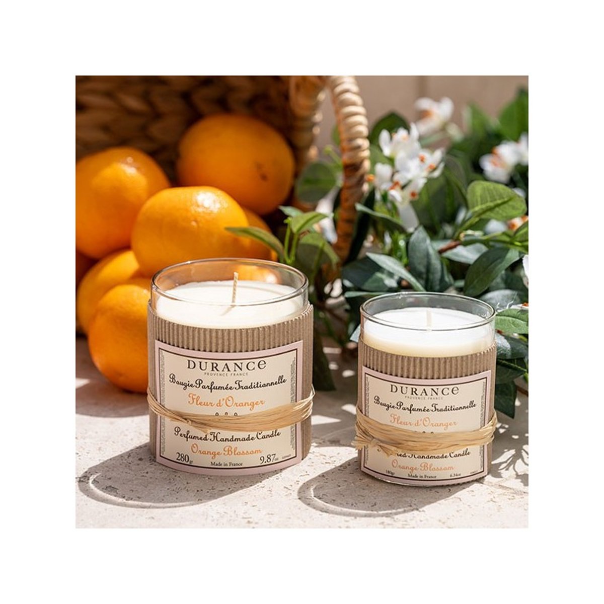 Grande bougie Fleur d'Oranger couleur unique, DURANCE