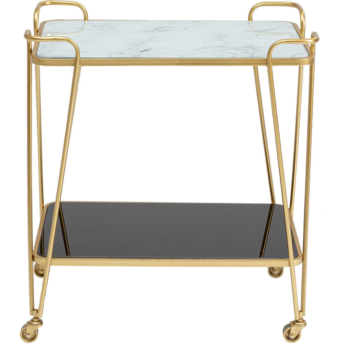 Desserte en verre et acier, WEST COAST or, KARE DESIGN