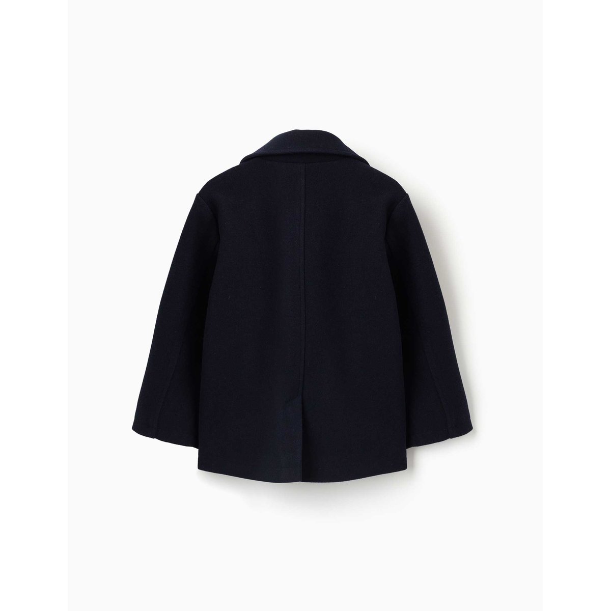 Manteau à effet laine avec poches devant bleu foncé, ZIPPY