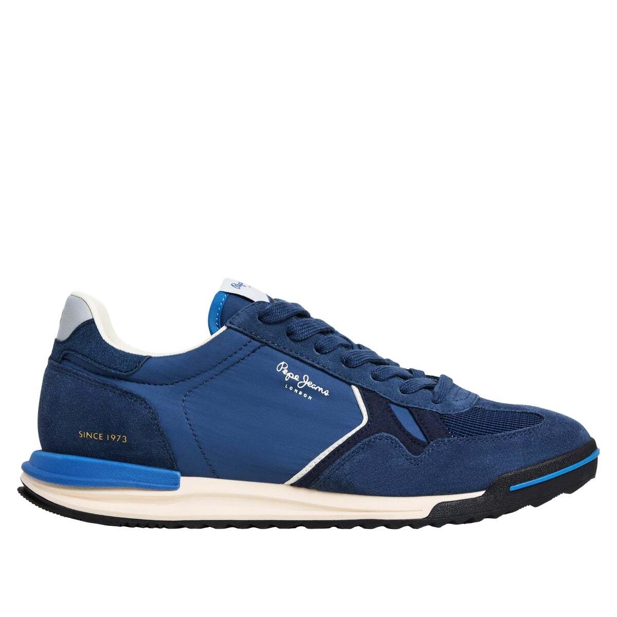 Marvin - Baskets Rétro Avec Détails En Daim bleu jean foncé, PEPE JEANS