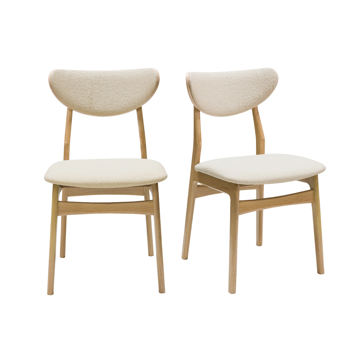 Chaises scandinaves chêne massif (lot de 2) MAYA chêne clair, MILIBOO