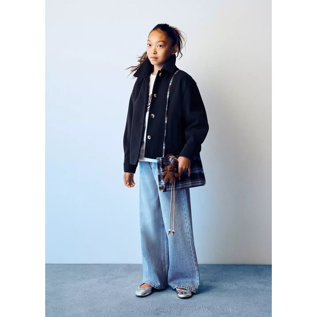 Manteau drap de laine poches bleu marine, MANGO KIDS