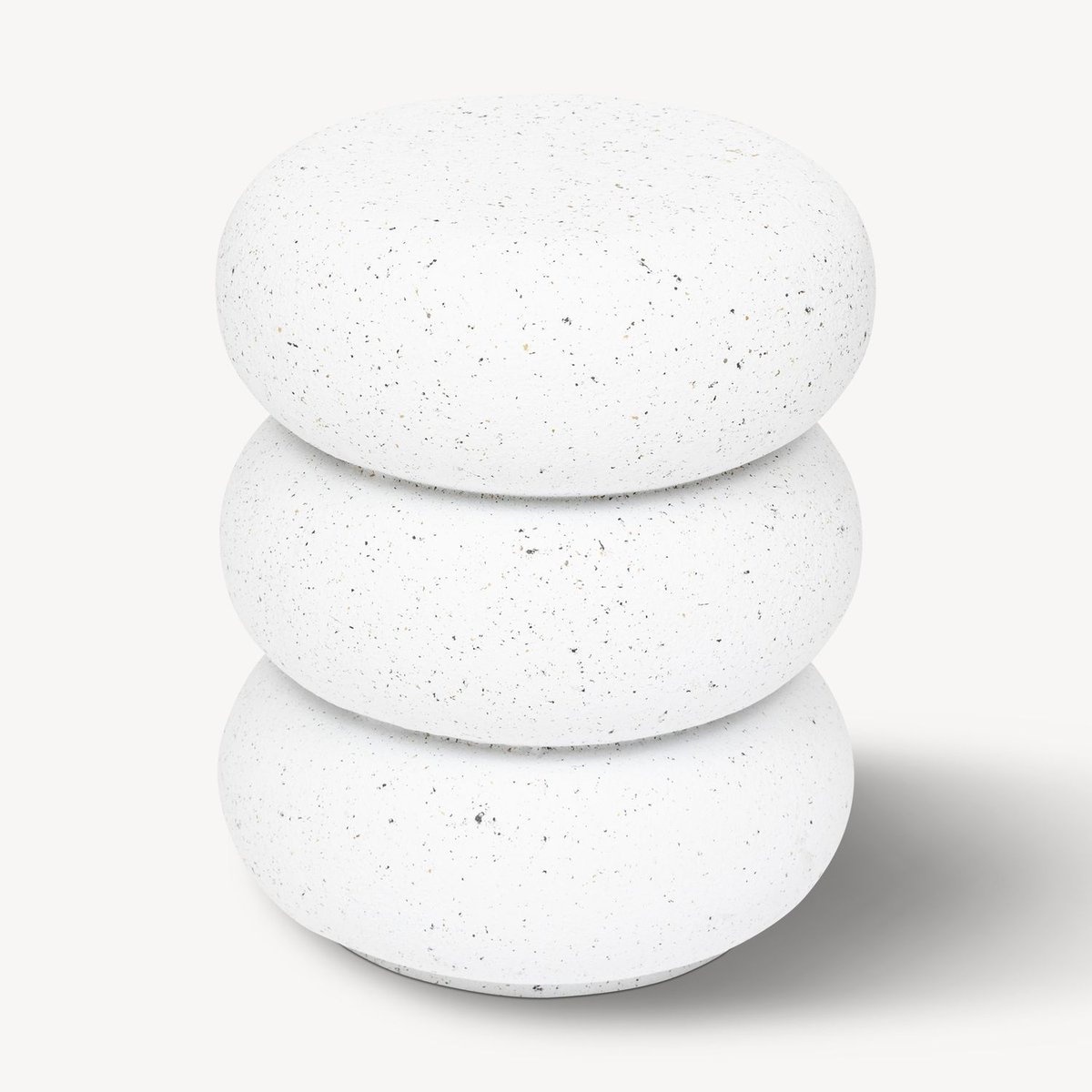 Table d'appoint ronde STONETO blanc, ATMOSPHERA