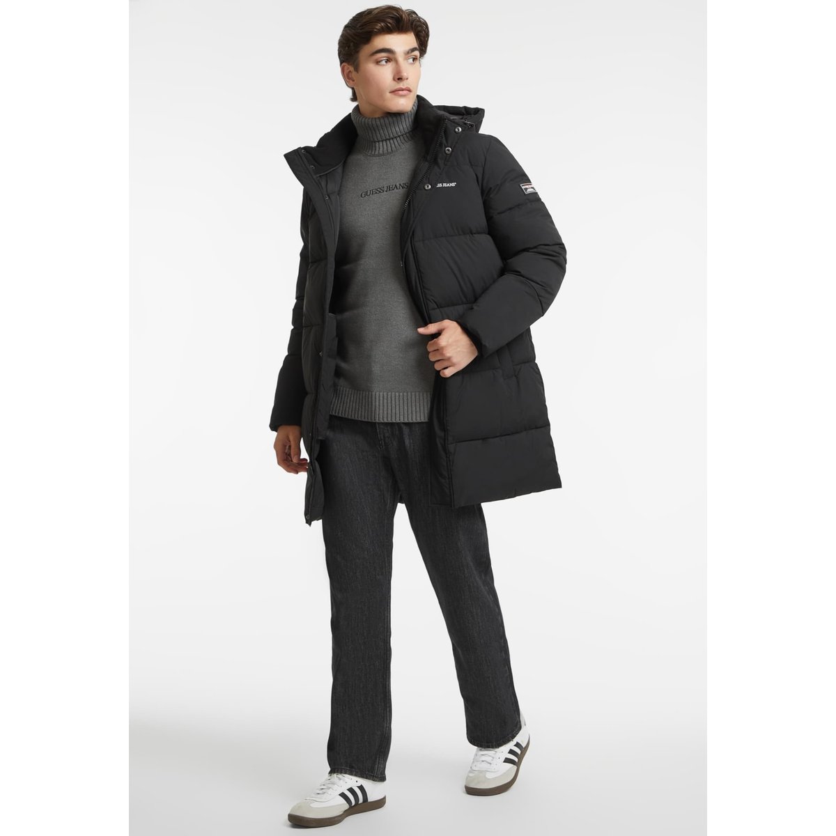 Doudoune Mi-Longue noir, GUESS JEANS