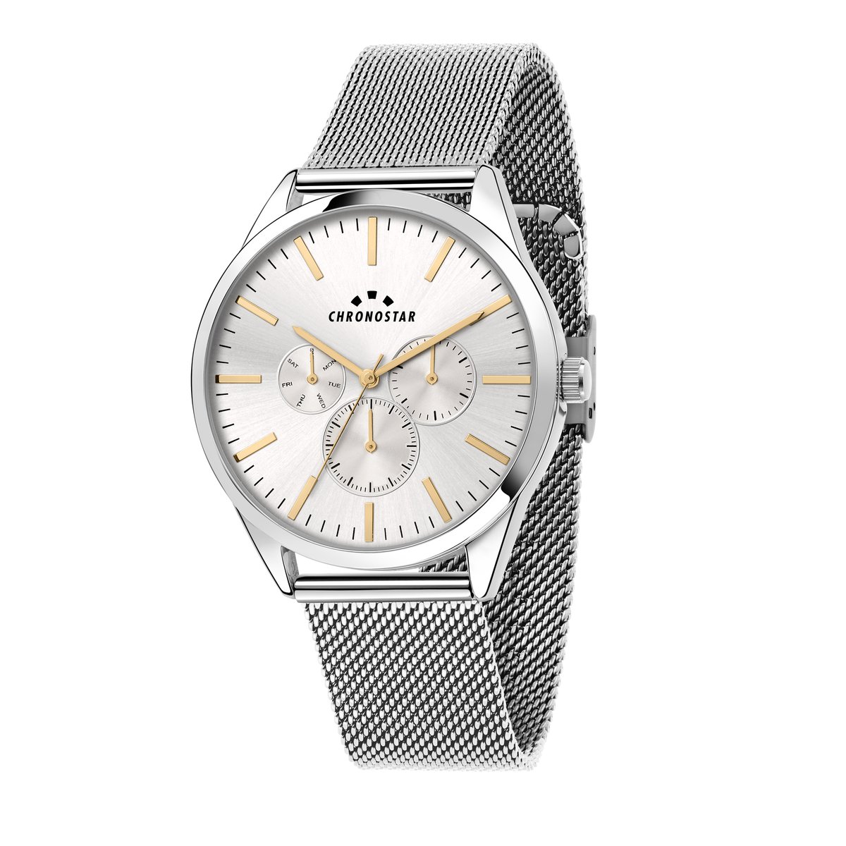 Montre multifonction CLASSIQUE blanc, CHRONOSTAR