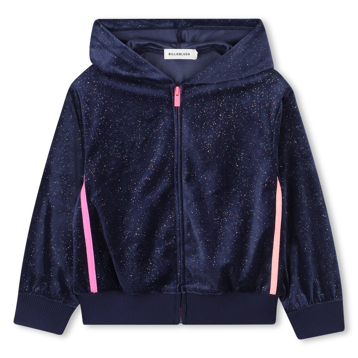 Cardigan en velours brillant indigo blue, BILLIEBLUSH