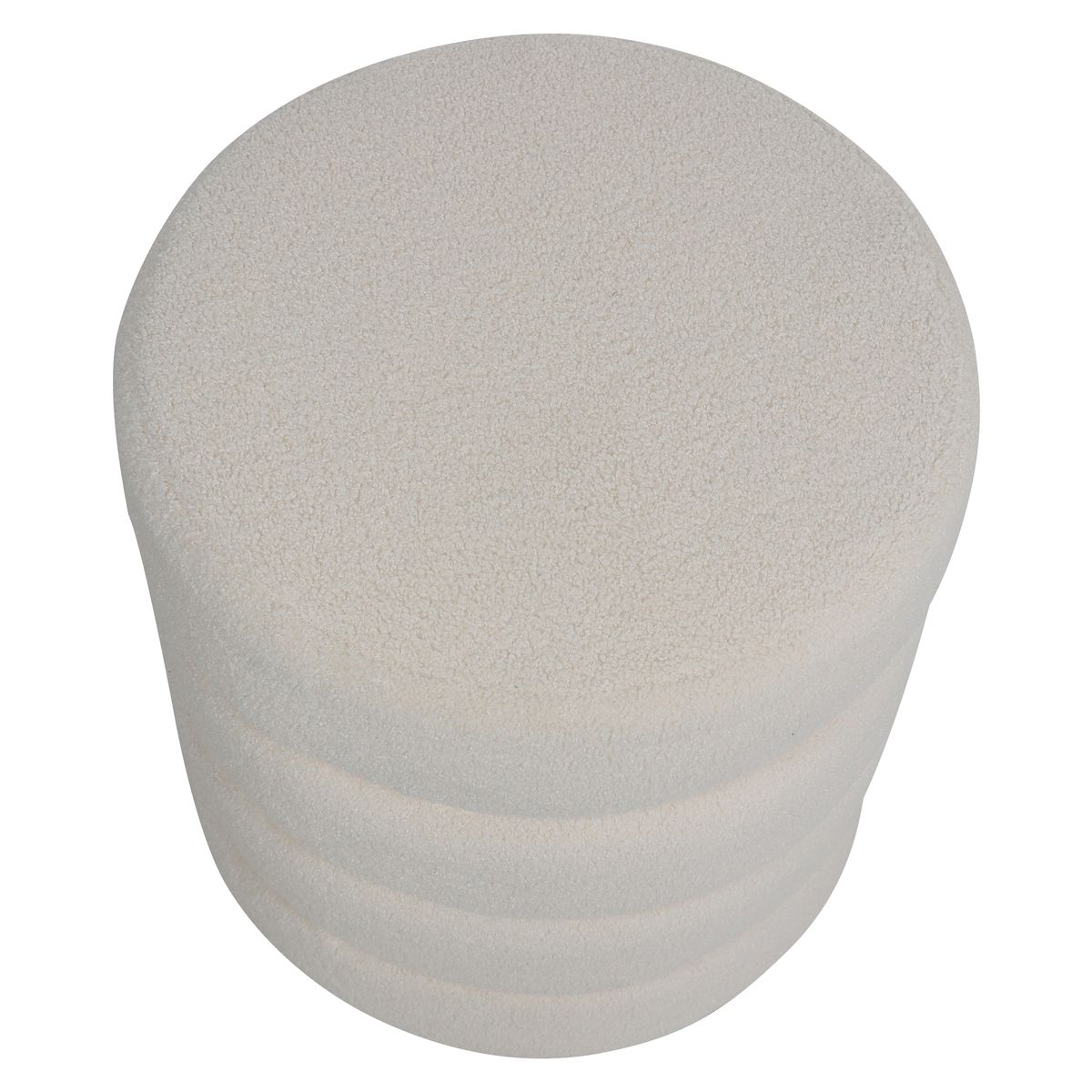 Pouf tissu effet laine bouclette Fino beige, ZAGO