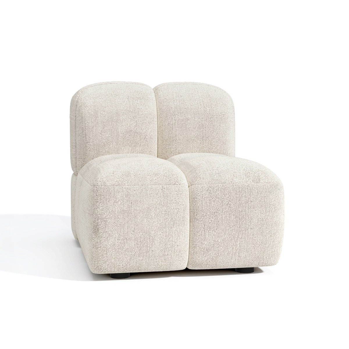 Fauteuil en velours texturé NUBI crème, SIA HOME
