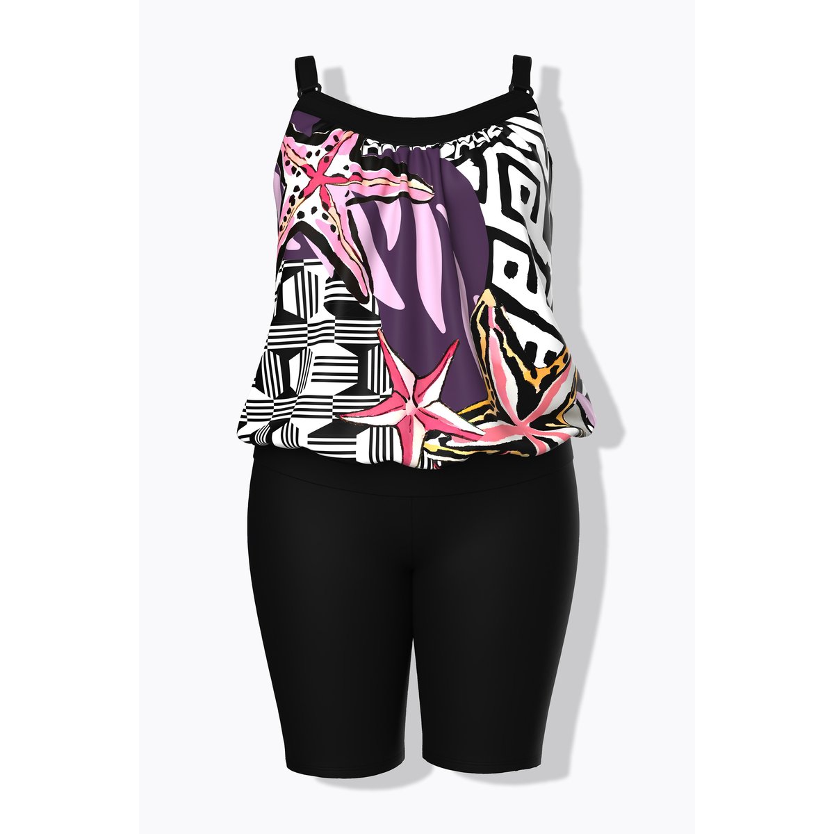 Tankini bonnets souples, bretelles réglables noir, ULLA POPKEN