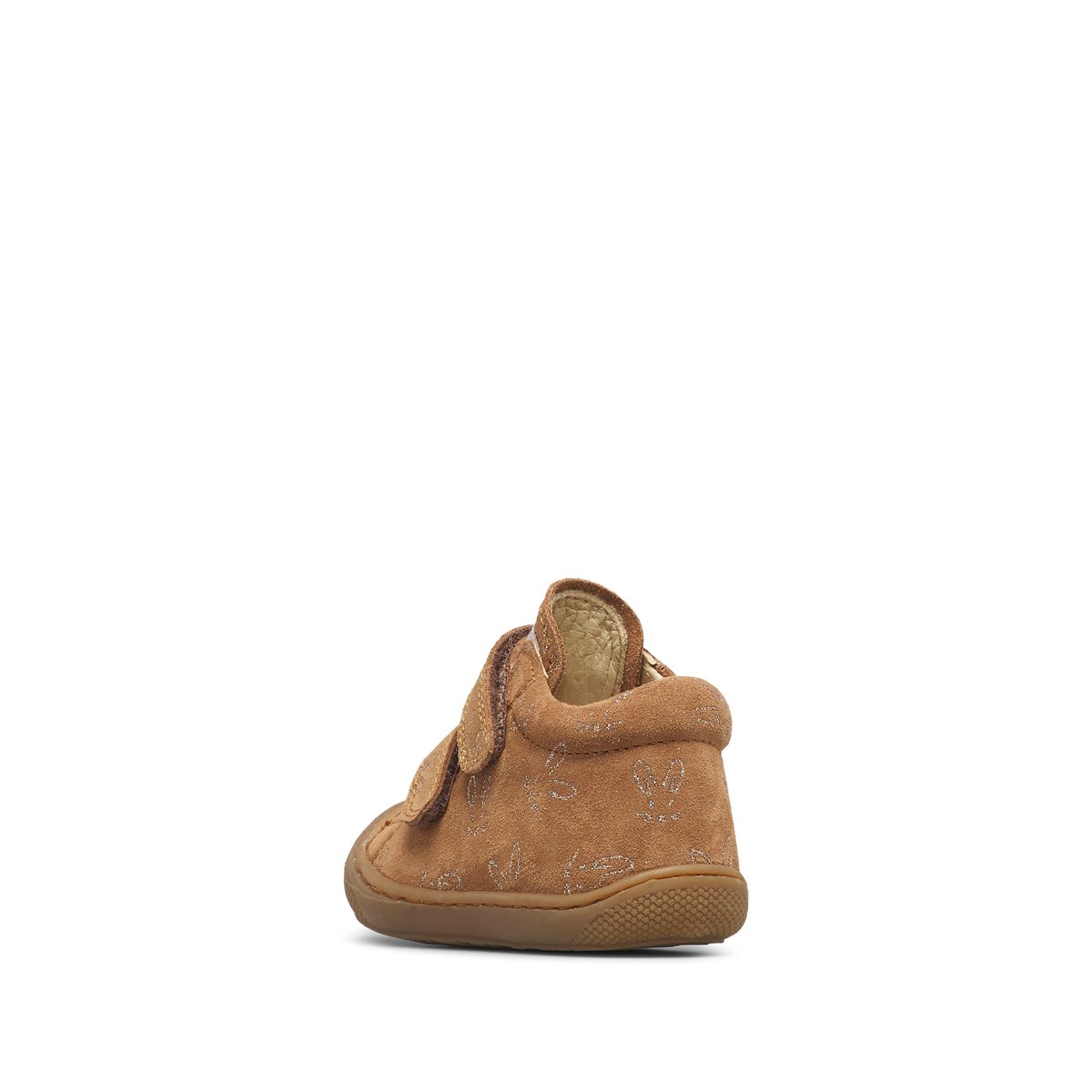 Chaussures premiers pas en suède COCOON VL marron-platine, NATURINO