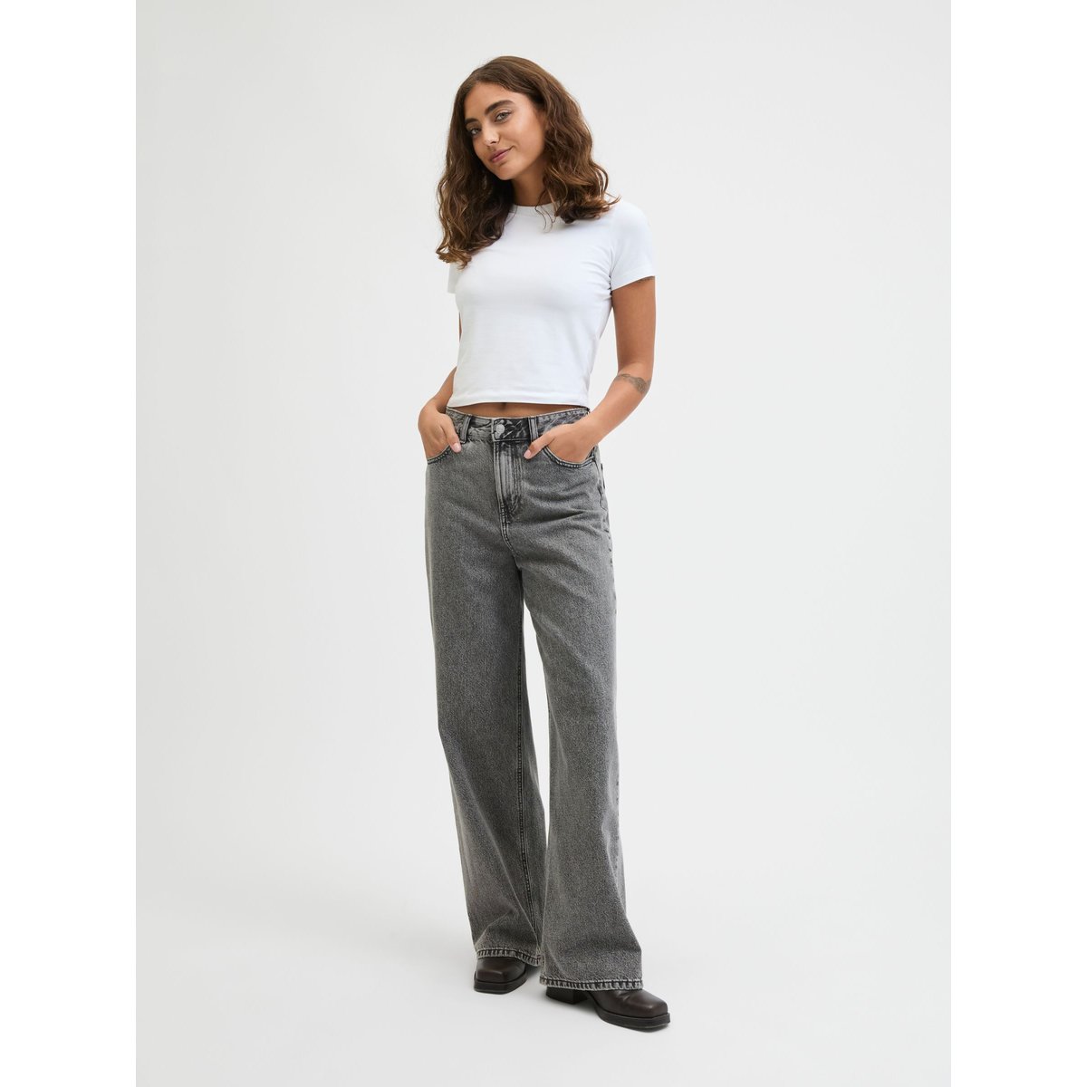 Jean À Coupe Wide grey denim, JJXX