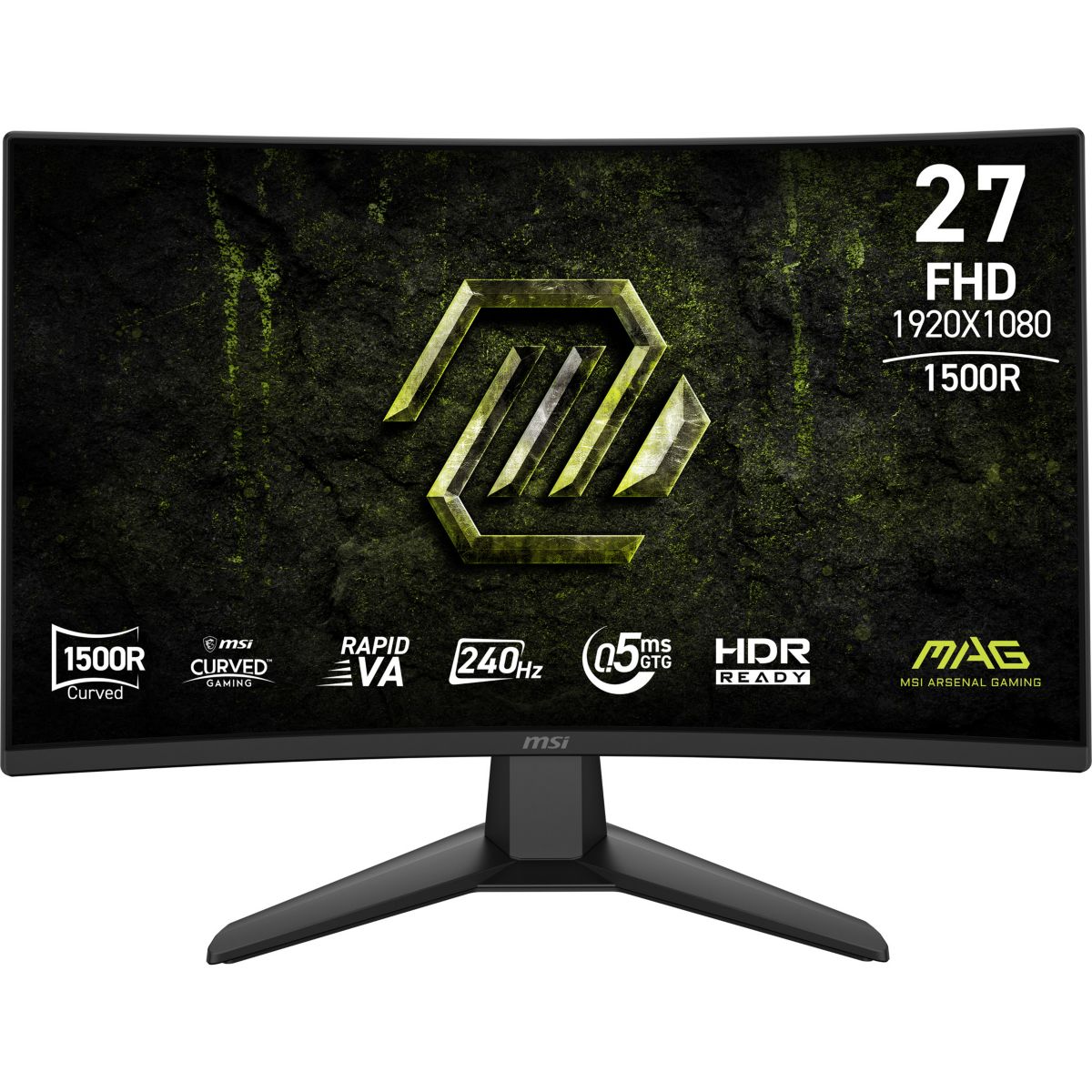 Ecran PC Gamer MAG 274CF X24 27" Incurvé 1500R Full HD 240Hz Rapid VA HDR10 couleur unique, MSI