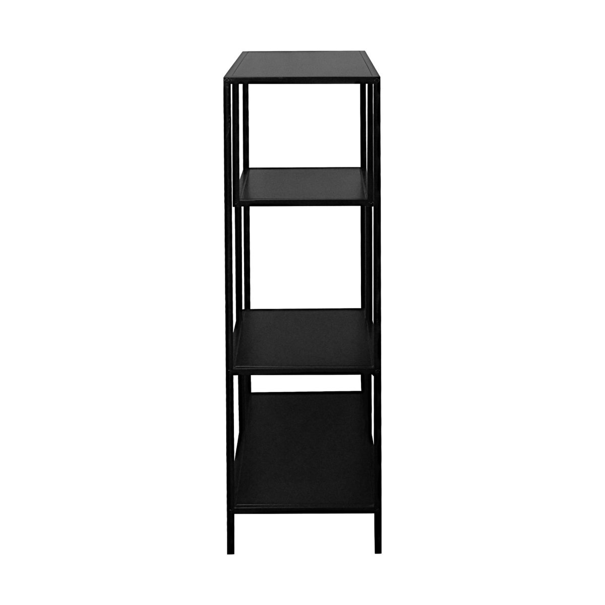 Etagère bibliothèque asymétrique métal noir 4 niveaux INDUSTRIELLE noir, SWEEEK