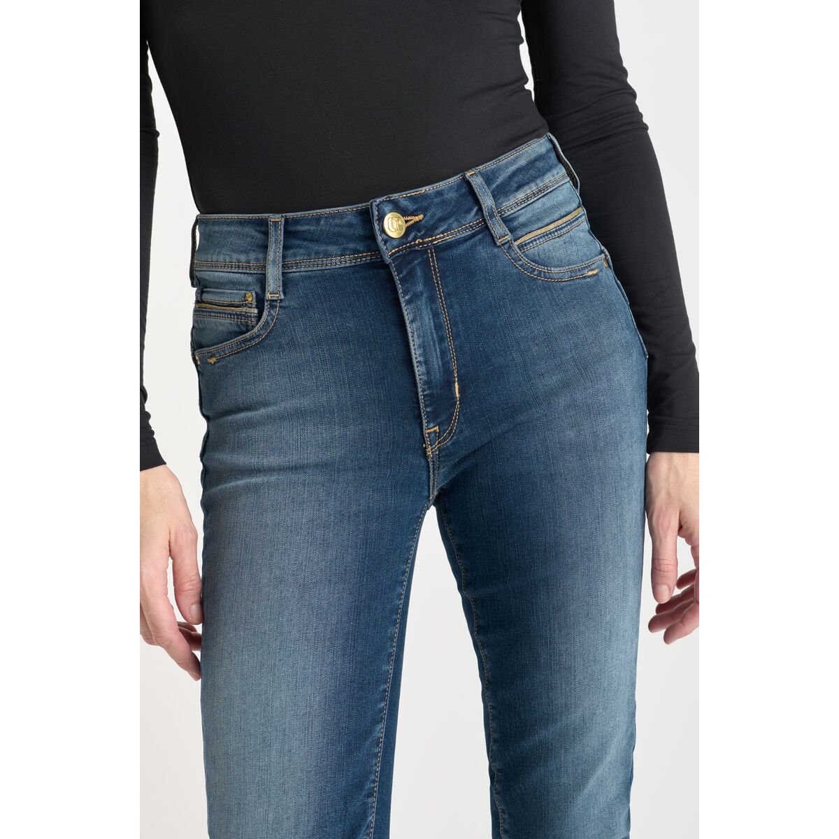 Jeans push-up slim taille haute PULP, longueur 34 blue, LE TEMPS DES CERISES