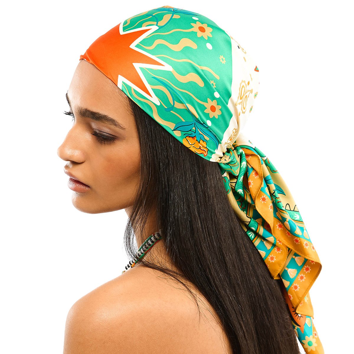 Foulard medium à motifs BANDIDAS vert, WILD