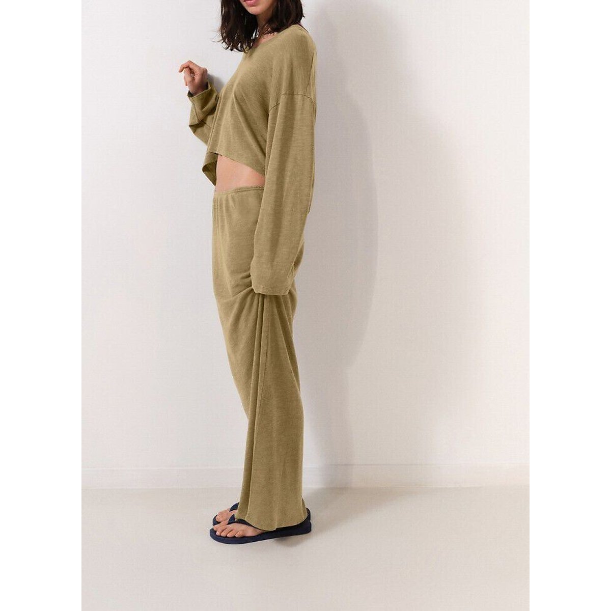Jupe longue en maille, POJY carbone, AMERICAN VINTAGE