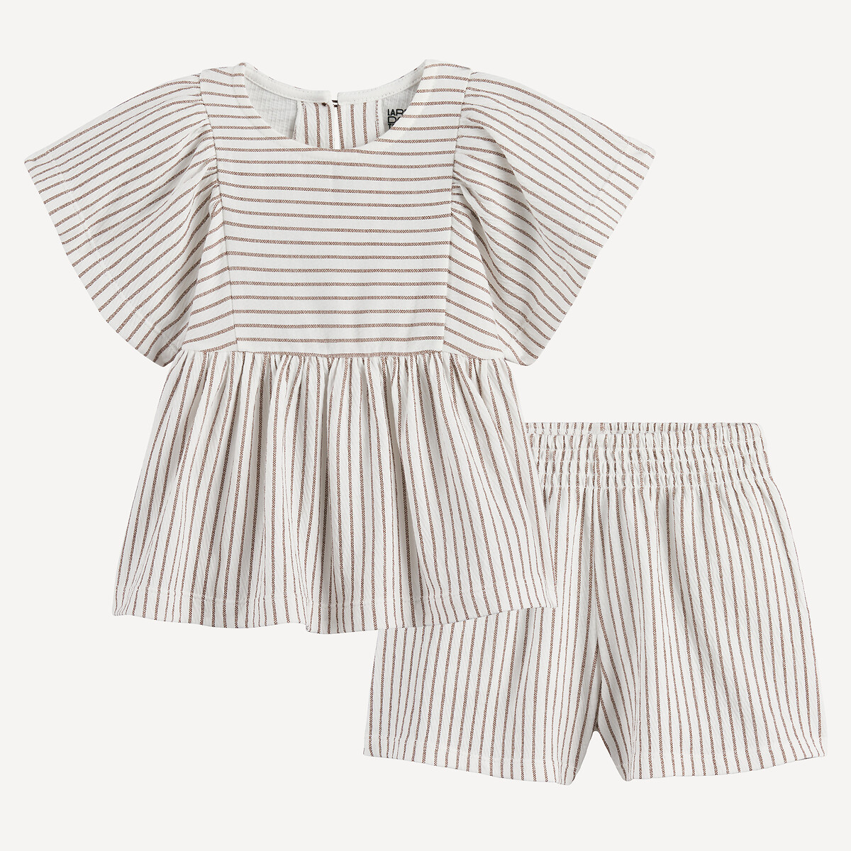 Ensemble 2 pièces blouse et short rayé rayé, LA REDOUTE COLLECTIONS
