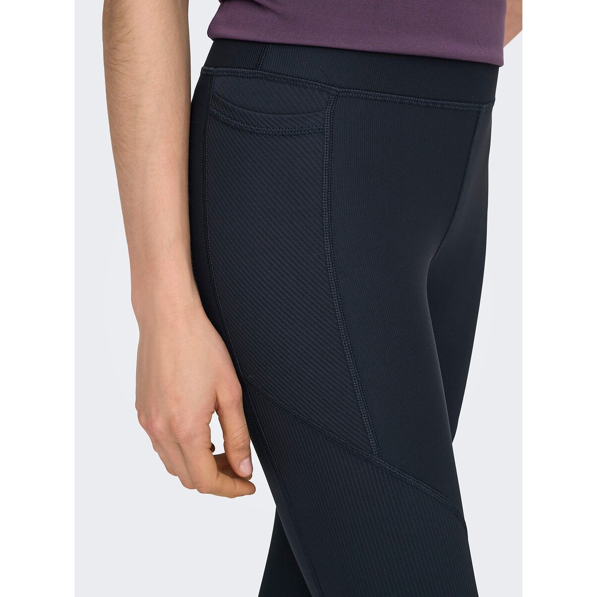 Legging de sport taille haute élastiquée bleu foncé, ONLY PLAY