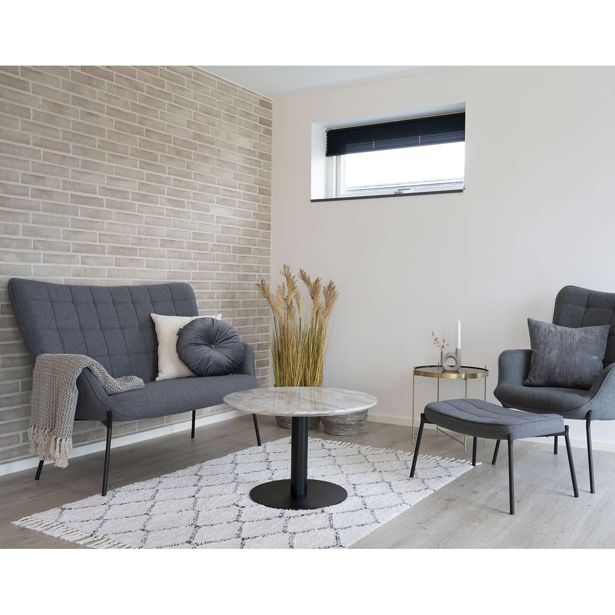 Table basse - VALVERDE blanc / noir, BEST MOBILIER