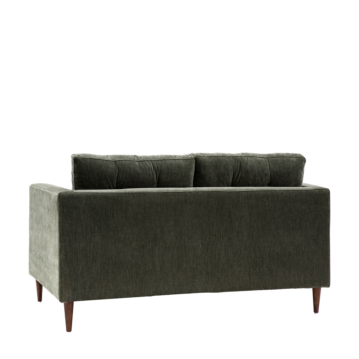Marchfield Buttoned Soft Brushed 2 Seater Sofa with Dark Wood Legs green, SO'HOME