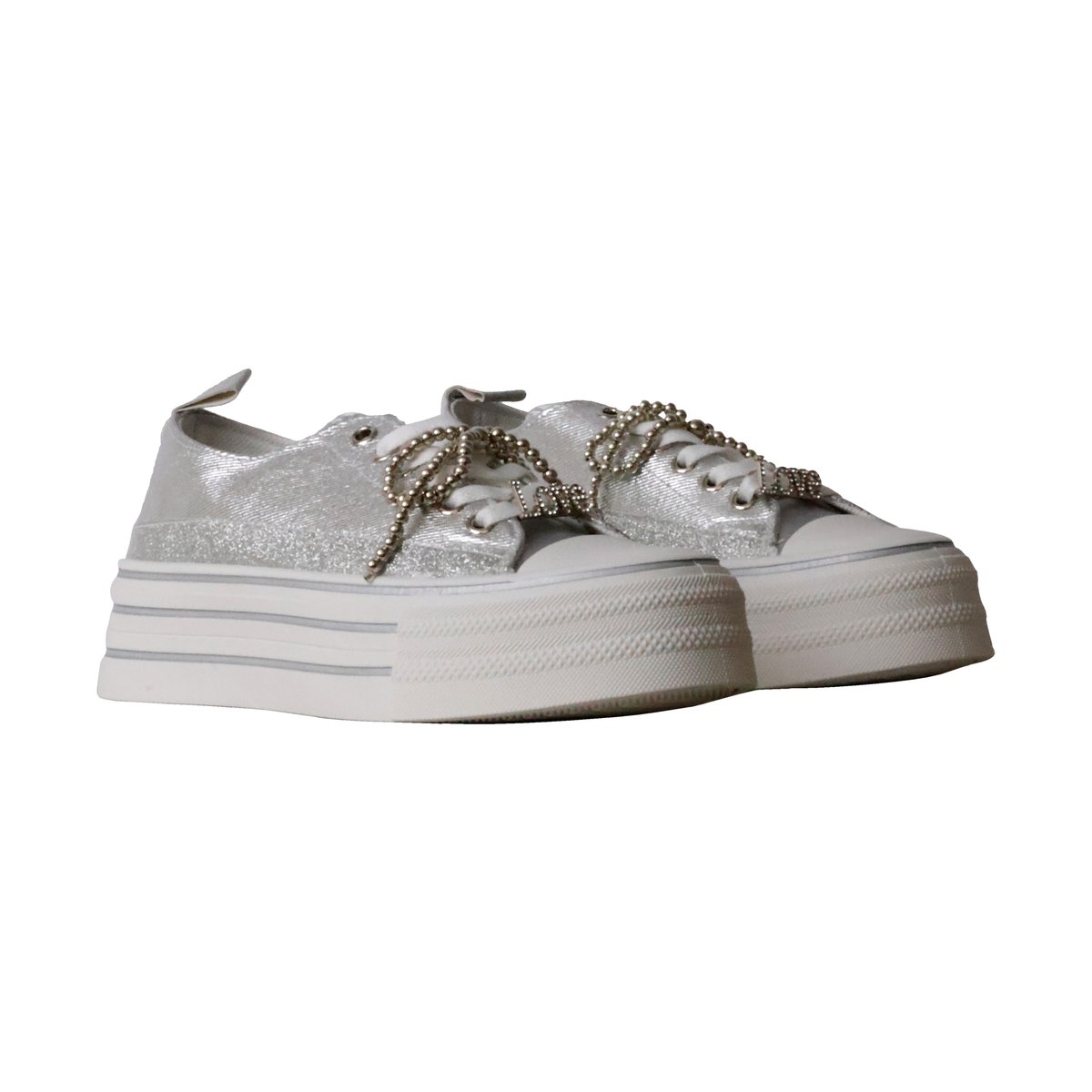 Basket à Lacets argent, ENZA NUCCI