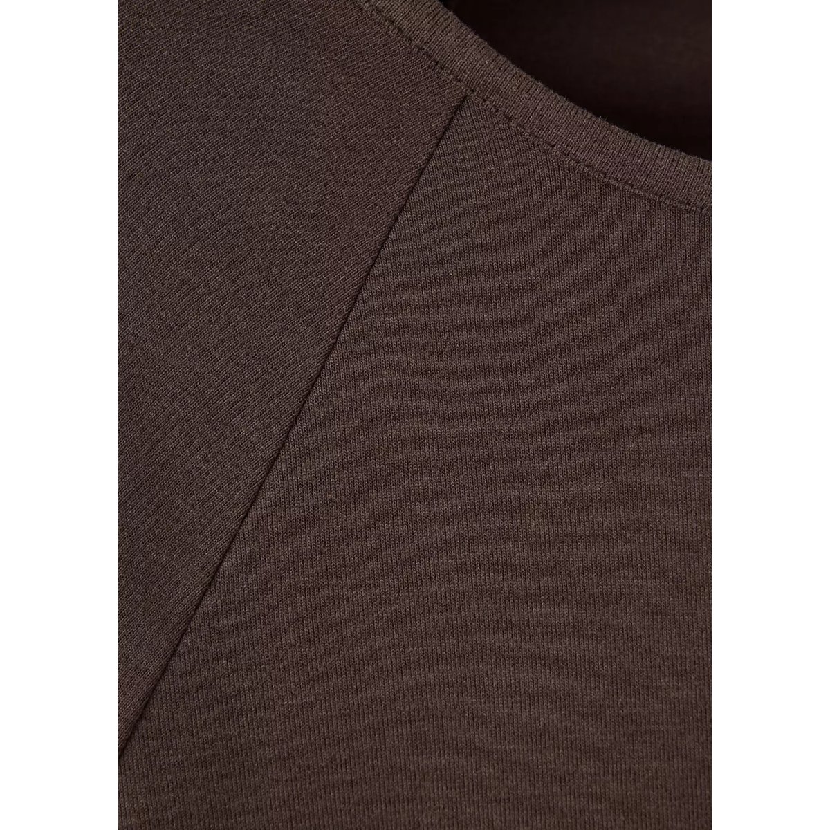 T-shirt col bateau uni chocolat, MANGO