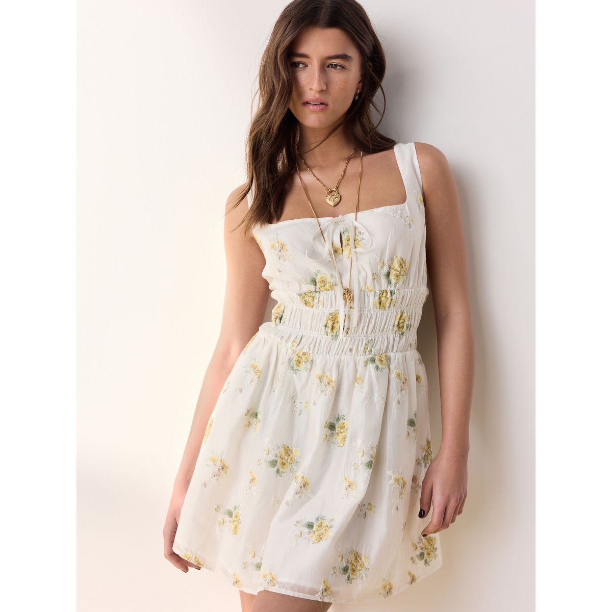 Robe courte à fleurs tabitha simmons x next motif floral brodé blanc, NEXT