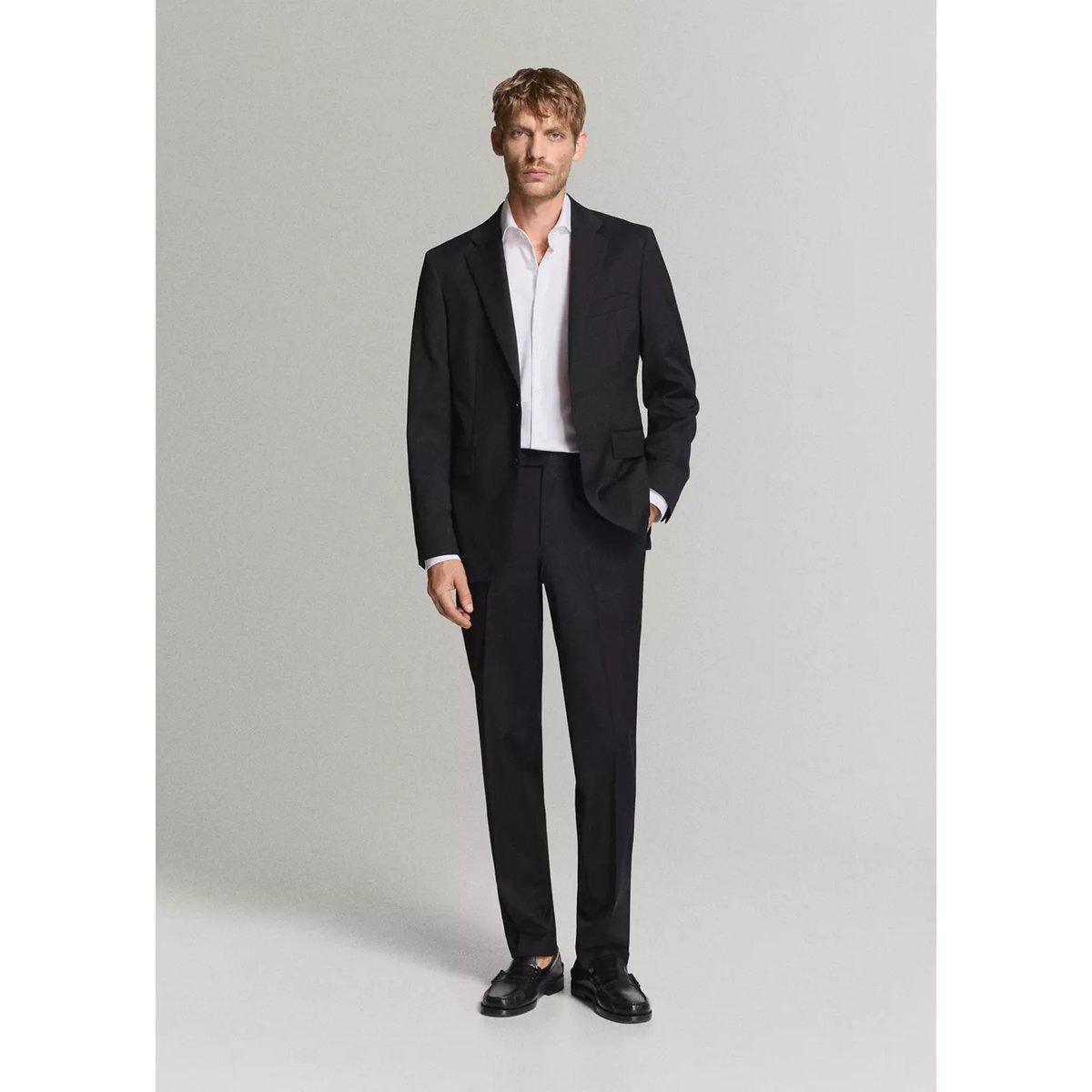 Chemise costume slim fit coton blanc, MANGO MAN