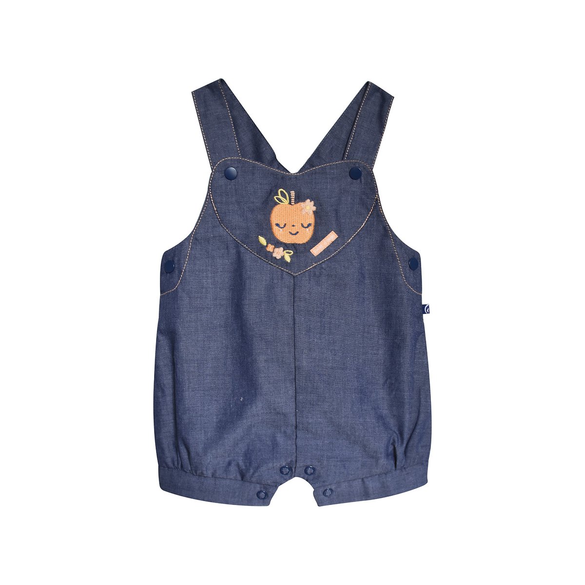 Tee shirt salopette gwenola court bebe bleu, SUCRE D'ORGE