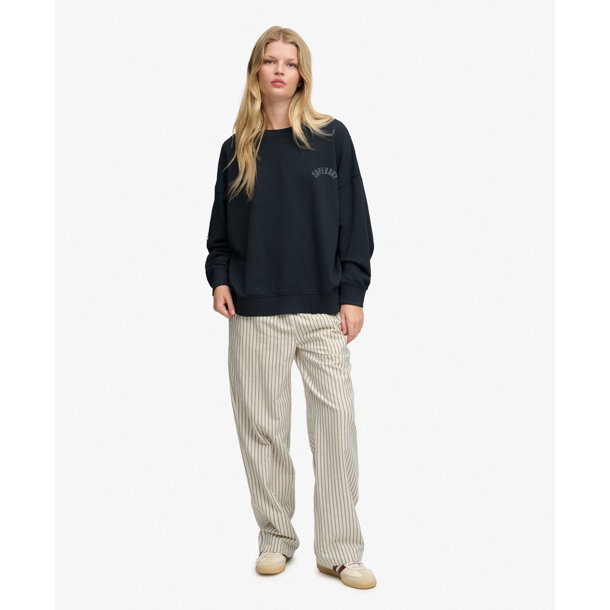 Sweat Athletic Essentials Coupe Oversize bleu marine éclipse, SUPERDRY