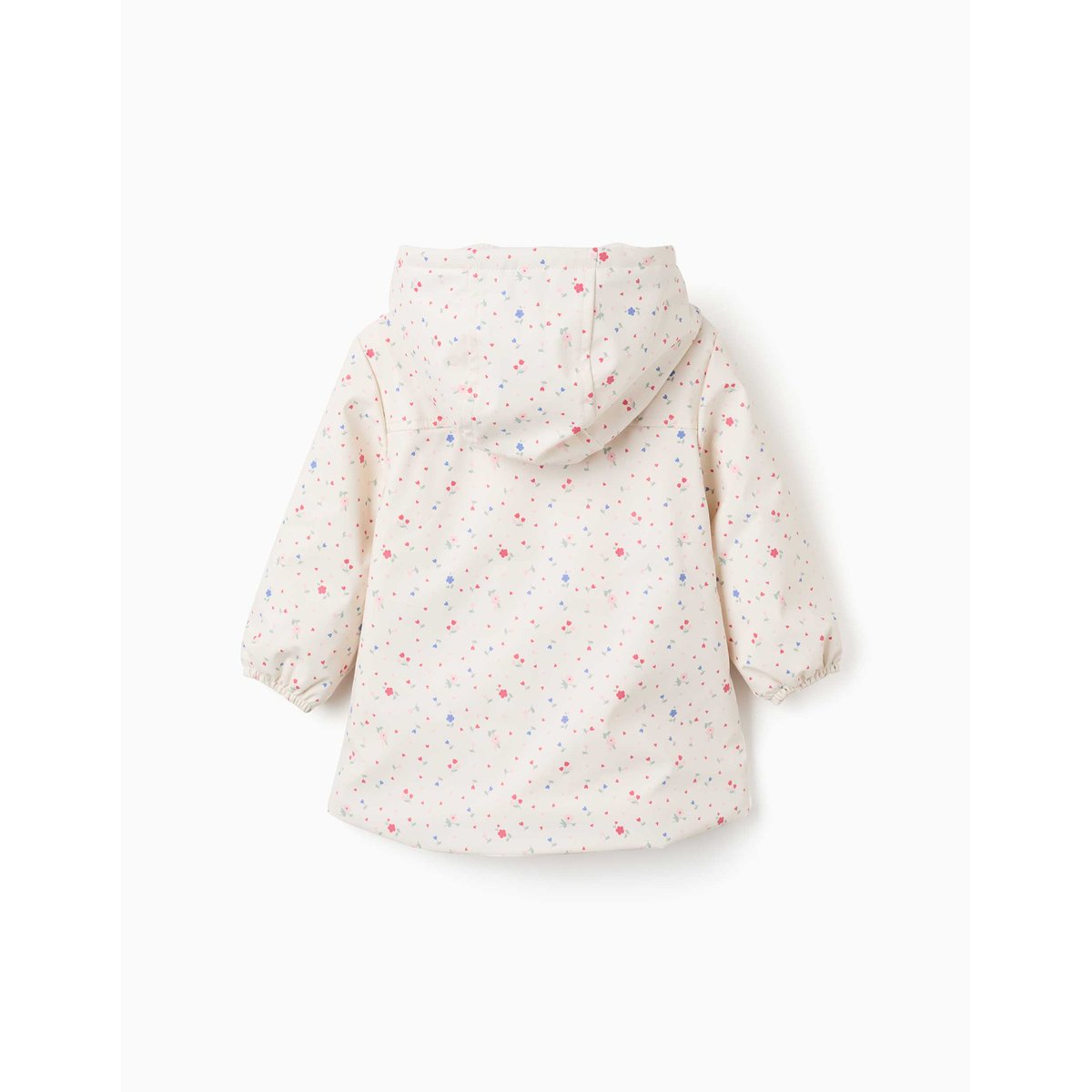 Parka à capuche avec doublure en sherpa et fleurs blanc, ZIPPY