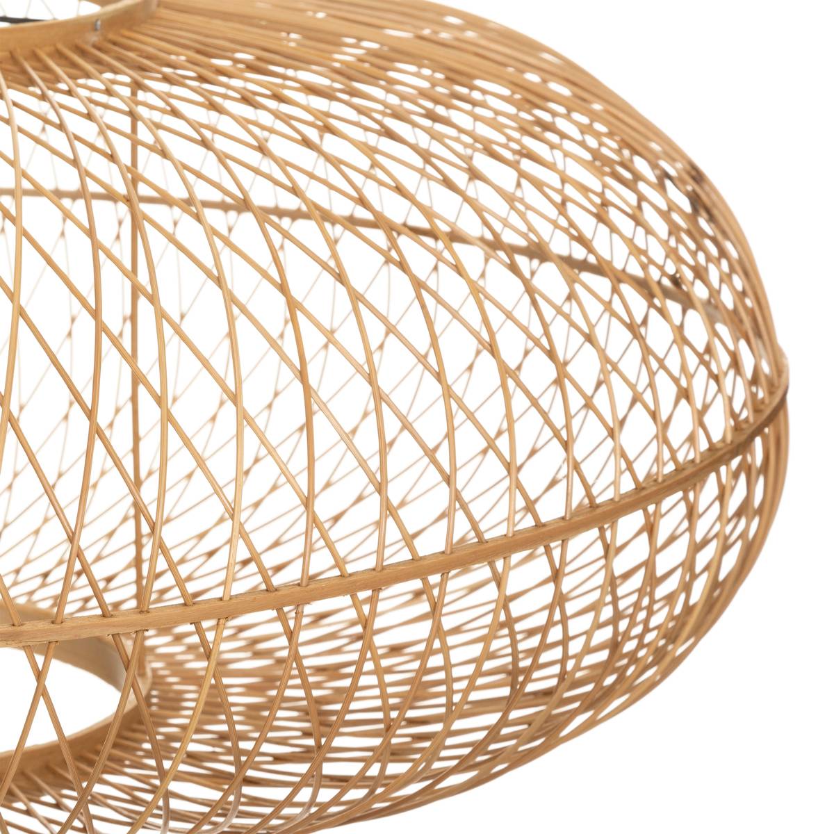 Suspension arrondie en bambou tressé LOREN beige, ATMOSPHERA