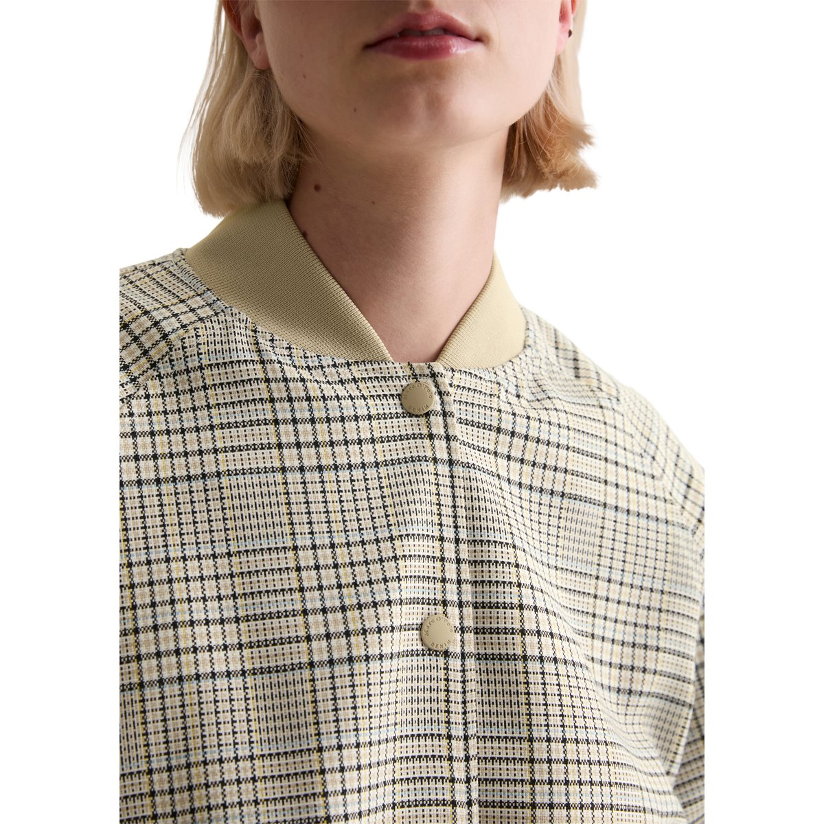Blouson à carreaux regular avec du polyester recyclé blanc naturel, MARC O’POLO DENIM