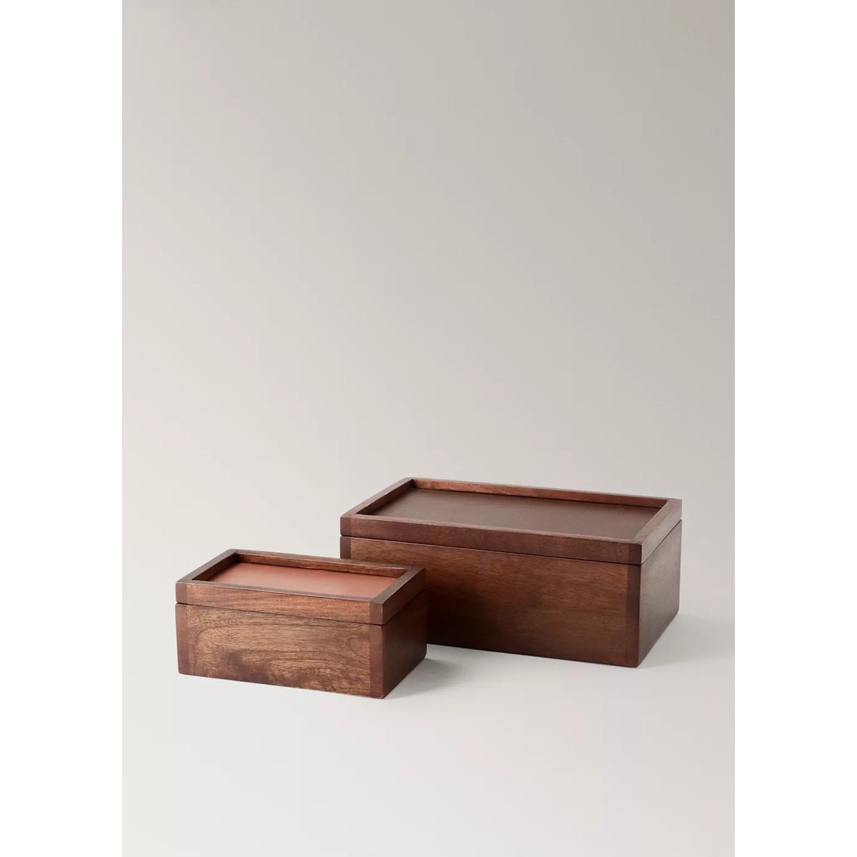 Petite boîte carrée en bois marron, MANGO HOME