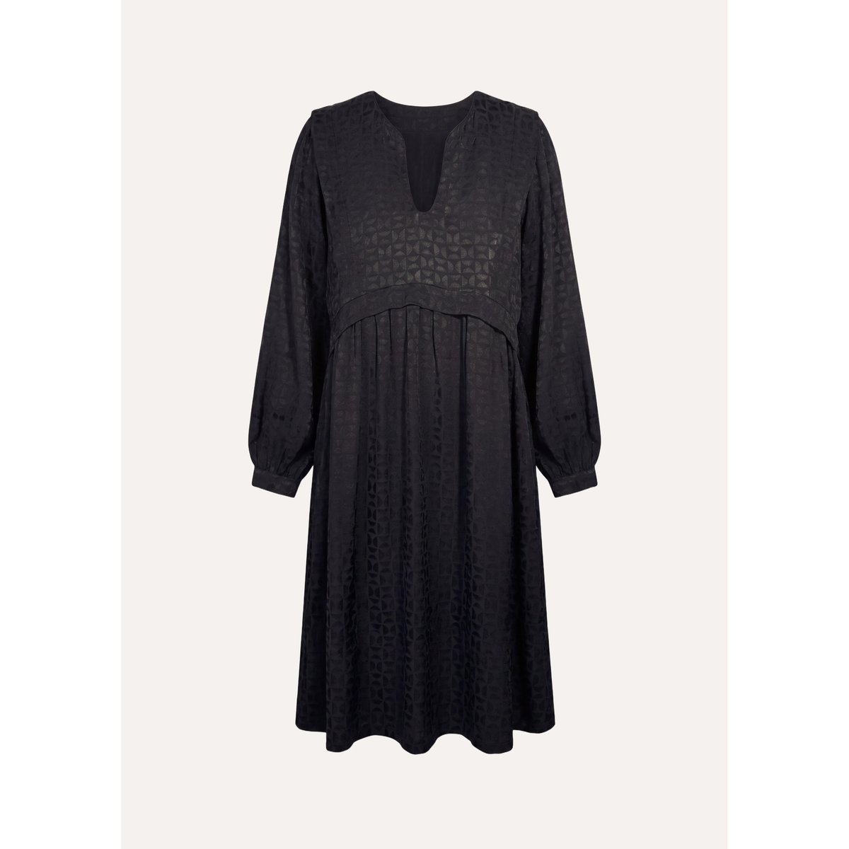Robe courte manches longues encolure tunisienne noir, LA FEE MARABOUTEE
