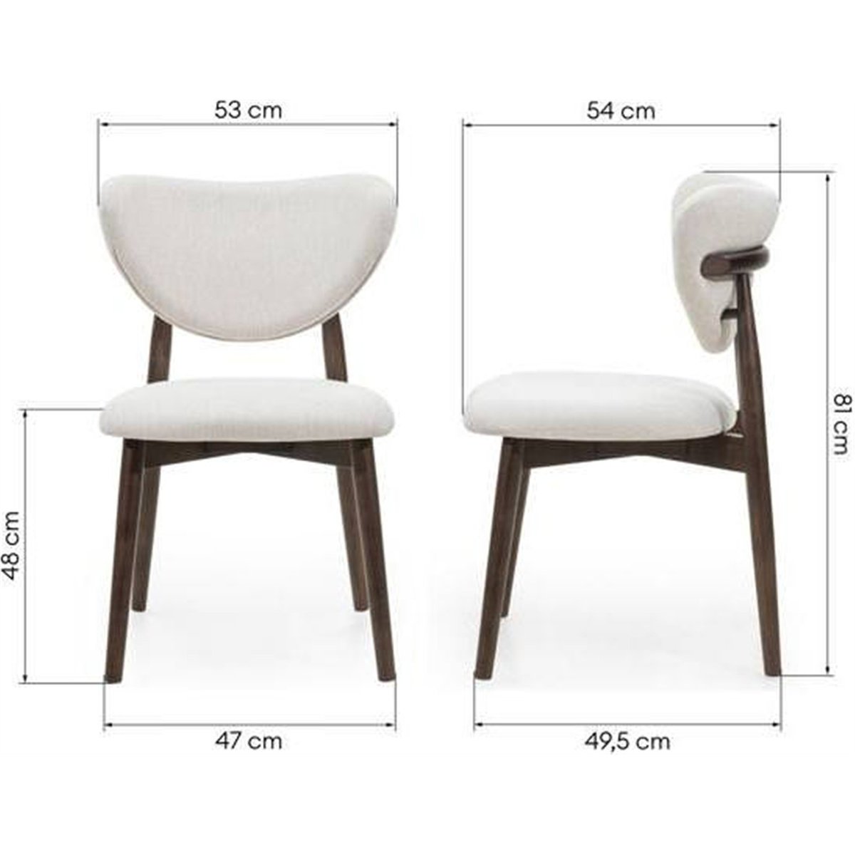 Chaise de salle à manger collection JULIETTE beige et noyer, RECOLLECTION