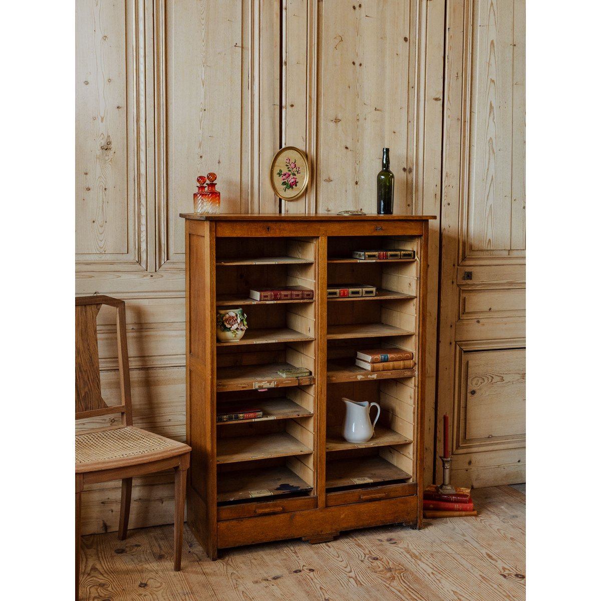 Classeur double en bois Fernand N°355 - Bon état bois foncé, DEBONGOUT
