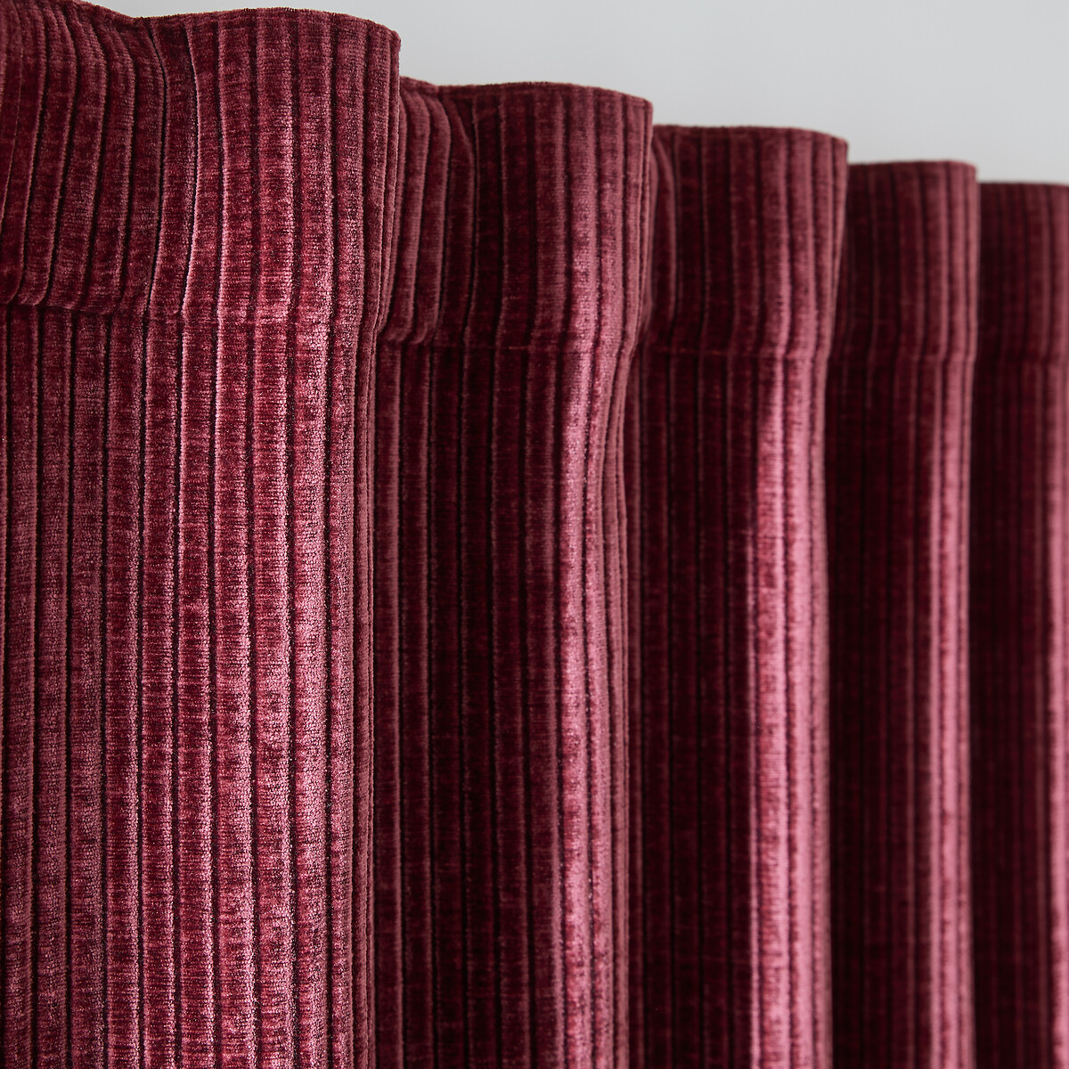 Carly Corduroy Curtain with Concealed Tab Top burgundy, LA REDOUTE INTERIEURS