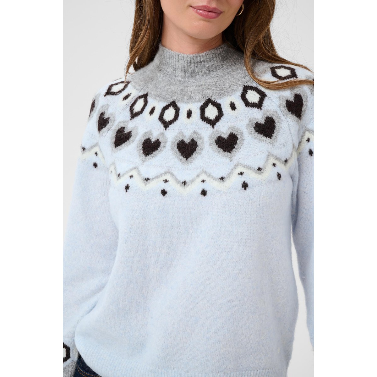 Pullover tricoté bleu plein air, CREAM