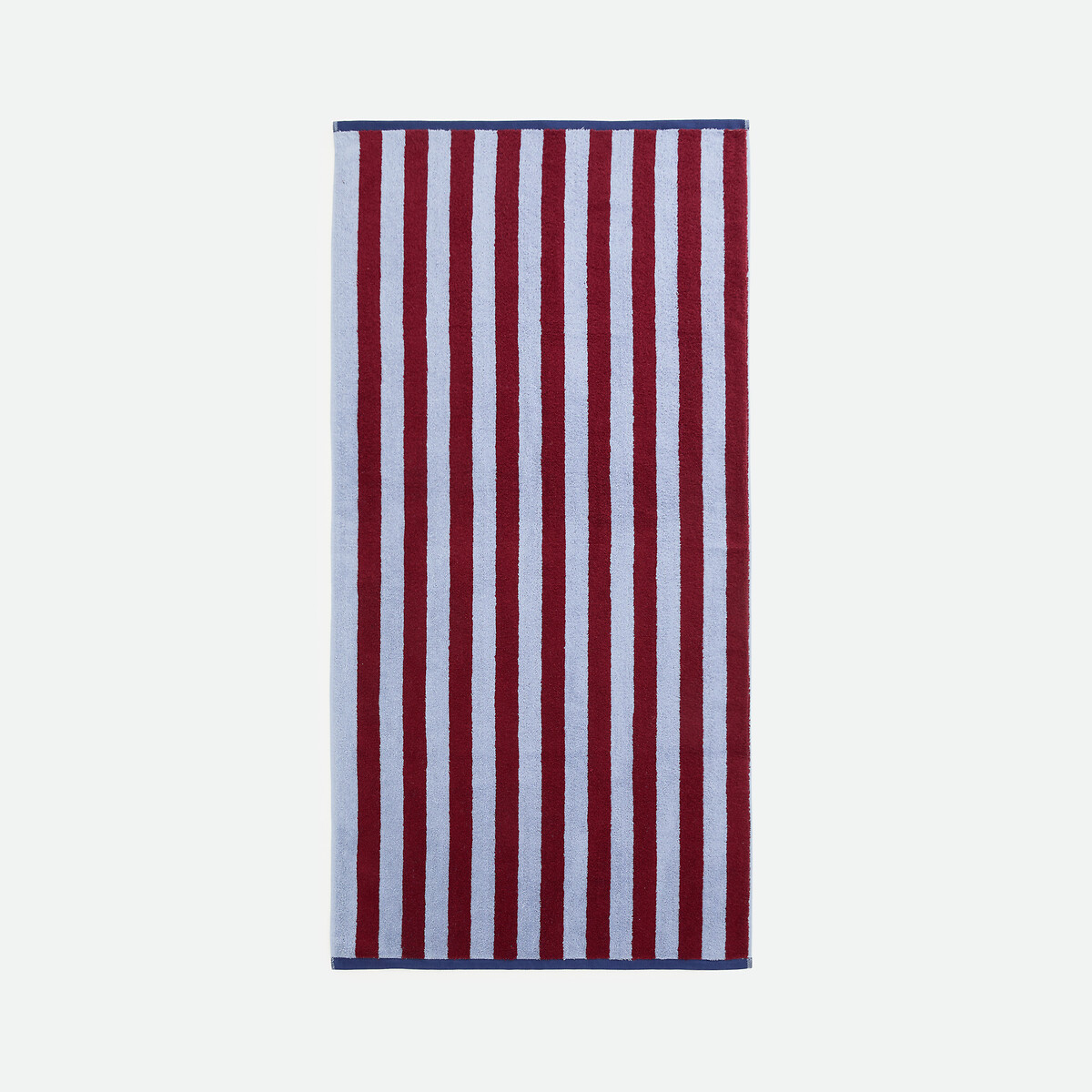 Lençol de banho maxi às riscas, 500g turco, DANI BICOLORE bordeaux/azul, LA REDOUTE INTERIEURS