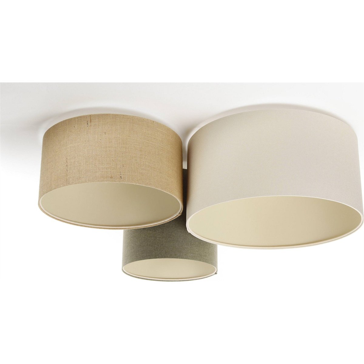 Plafonnier rond en tissu, BOHO ELEGANT beige crème doux, BPS KONCEPT